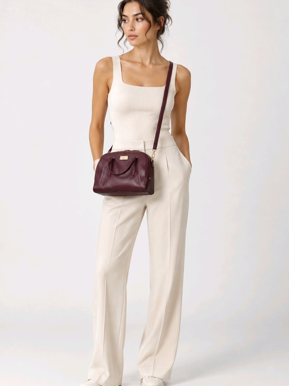 Kate Spade Kay Street Pebbled Leather/Suede Felix Satchel Crossbody Top Handle